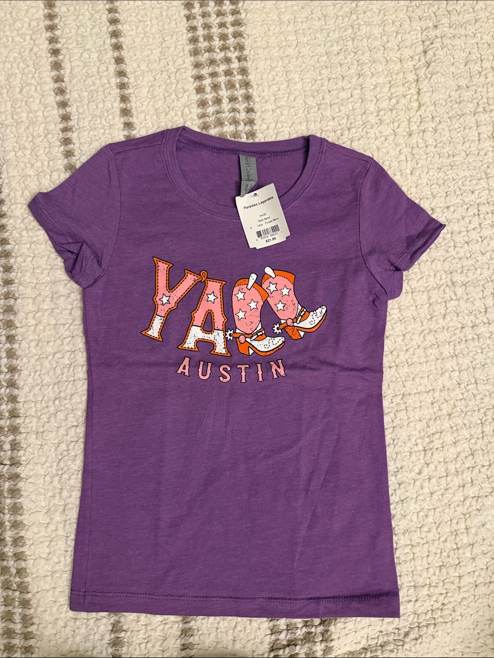 Purple 'Y'all Austin' Kids Graphic Tee